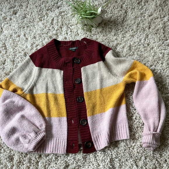 wild fable Jackets & Blazers - Wild Fable vintage y2k colorblock hippie crop bellsleeve knitted jacket …